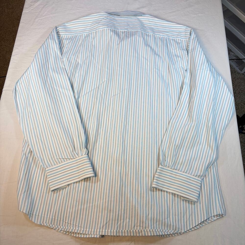 Tommy Bahamas mens blue gray stripe long sleeve button up shirt Size 16.5, 34-35 - Picture 5 of 5
